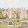 Antique colour print, a chromolithograph from 1880 of Sandringham in Norfolk