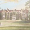 Antique colour print, a chromolithograph from 1880 of Wroxton Hall in Oxfordshire
