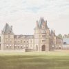 Antique colour print, a chromolithograph from 1880 of Wynnstay in Wales