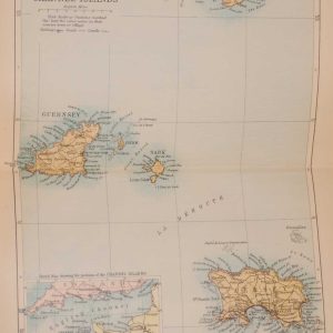 Antique Colour Map of The Channel islands, printed in 1895.