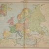 Large vintage colour map from 1930 of Europe General. Map shows from Iceland to the USSR and parts of North Africa. Germany includes east Prussia. Ireland is listed as the Irish Free state on the map.