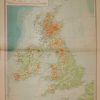 Large vintage colour map from 1930 of the British Isles Physical, edited by George Philips and printed by his firm.