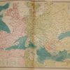 Large vintage colour map from 1930 of Europe Communications, edited by George Philips and printed by his firm.