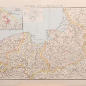 1887 Antique Map Province of West Prussia