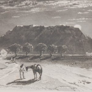 1856 antique print, titled Ancient mount village of Silan. After a drawing by Frederick Catherwood and engraved by M Osborne.