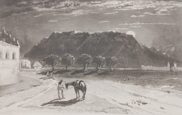 1856 antique print, titled Ancient mount village of Silan. After a drawing by Frederick Catherwood and engraved by M Osborne.