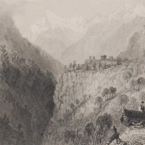 Antique print, engraving Scene in the valley of St Nicholas. After a drawing by William Bartlett and engraved by H Adlard.