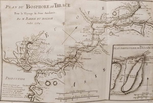 Antique Map published in Paris in 1790, dated 178. The map is titled Plan du Bosphore de Thrace.