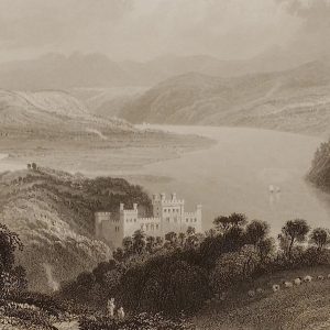 Antique print from the 1840's of The Valley of the Blackwater between Lismore and Youghal. After a drawing by William Bartlett and engraved by Henry Adlard.