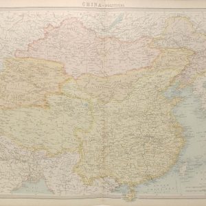 Large antique map from 1922 of China Political.