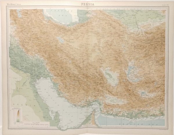 Large antique map from 1922 of Persia ( Iran).
