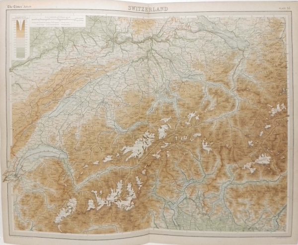 Switzerland Antique Map 1922