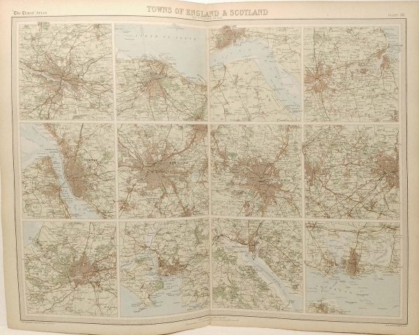 Towns of England and Scotland Map 1922