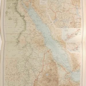 Egypt and the Nile Antique Map 1922