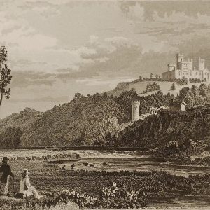 Antique print, titled, Coltsman's Castle County Kerry, published 1832. Engraved by H Winkles after a drawing by W H Bartlett.