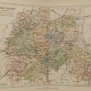 1881 Antique Colour Map of The County of Laois