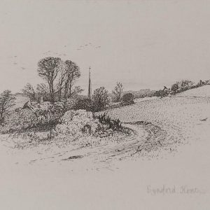 Etching published in 1864, by Robert Brandard titled Eynsford Kent
